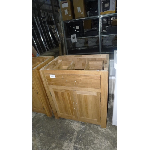 2119 - 1 floor standing wooden vanity unit approx 70cm wide - NO basin included