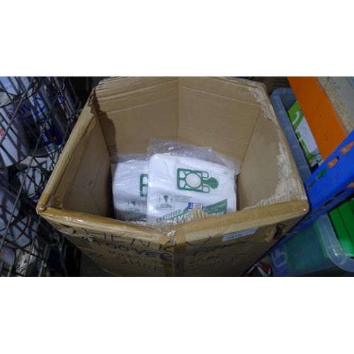 2410 - 1 box containing a quantity of micro fibre vacuum cleaner dust bags for Numatic models Henry, Hetty,... 