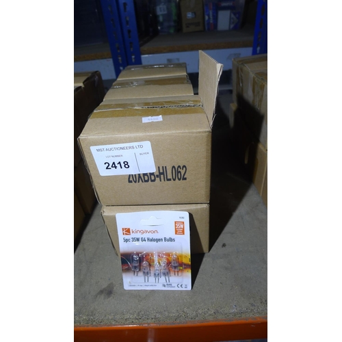 2418 - A quantity of approximately 600 capsule lamp bulbs type G4. This lot comprises of 6 boxes each conta... 