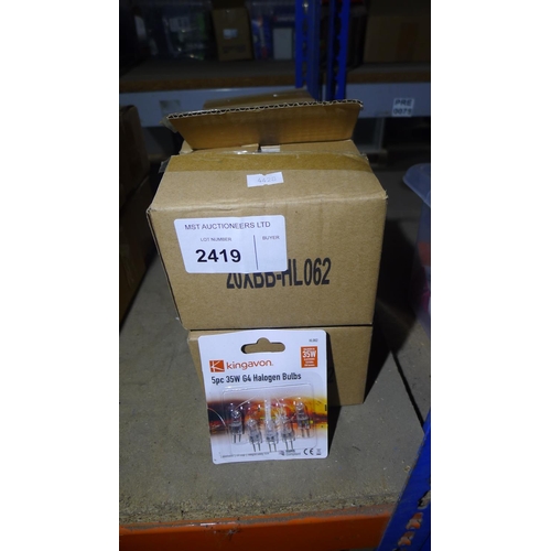 2419 - A quantity of approximately 600 capsule lamp bulbs type G4. This lot comprises of 6 boxes each conta... 