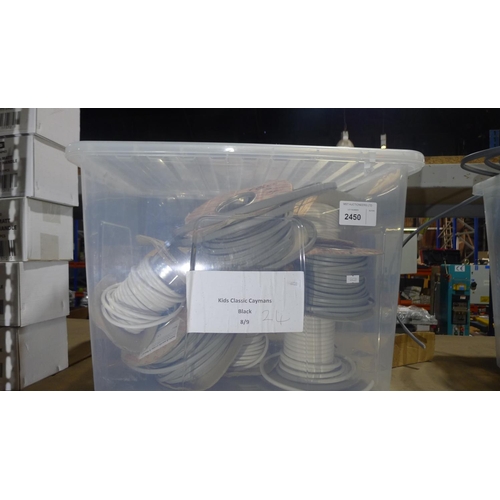 2450 - 1 box containing a quantity of various part rolls of electric cable.