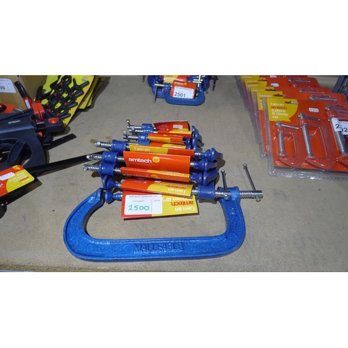 2500 - 1 x Amtech 8 inch G clamp, 4 x Amtech 6 inch G clamps and 4 x Amtech 3 inch G clamps