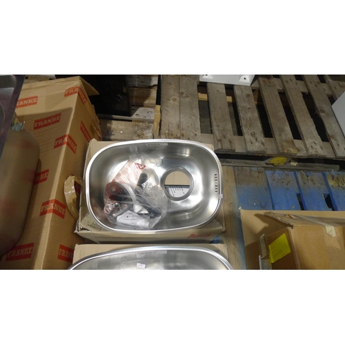 2564 - 1 small stainless steel under mount sink by Teka approx 38cm x 26cm - appears to be unused