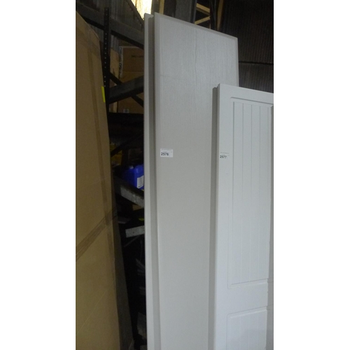 2576 - 4 light grey built in wardrobe doors each approx 50cm w x 215 cm high