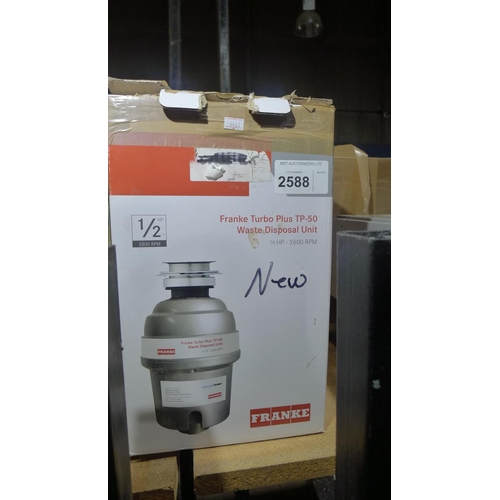 2588 - 1 waste disposal unit by Franke type Turbo Plus TP-50, 1/2 hp, 2600RPM - boxed and unused