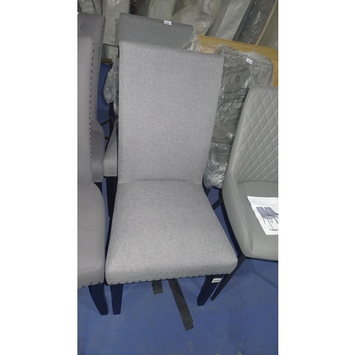 4661 - 2 x grey upholstered dining chairs type Richard