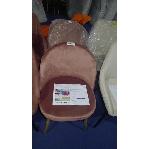 4665 - 2 x pink upholstered dining chairs type Alto RRP £79 per pair