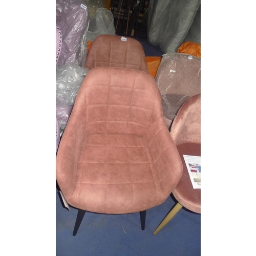 4666 - 2 x pink upholstered dining chairs