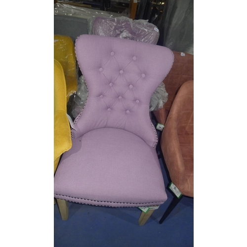 4667 - 2 x purple upholstered dining chairs