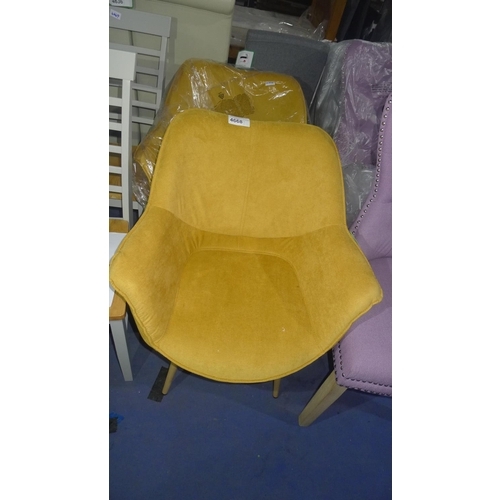 4668 - 2 x mustard upholstered dining chairs