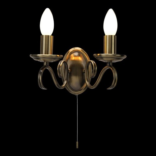 4394 - A 2 lamp candle style wall light type Bernard