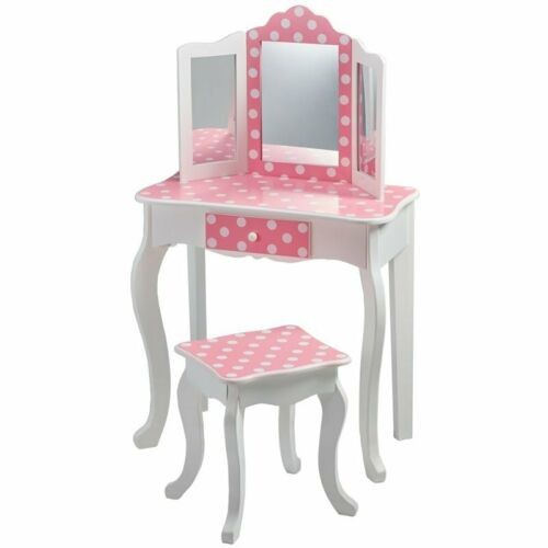 4407 - A pink & white children's vanity/dressing table