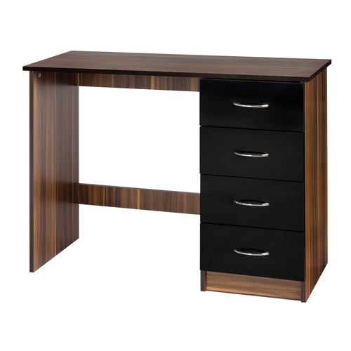 4411 - A black and walnut dressing table/small desk