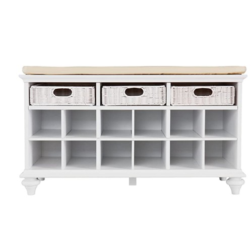 4414 - A hall bench with 3 drawers & shoe rack