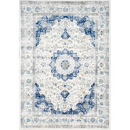 4487 - A blue and white patterned rug approx 240x300cm RRP £229