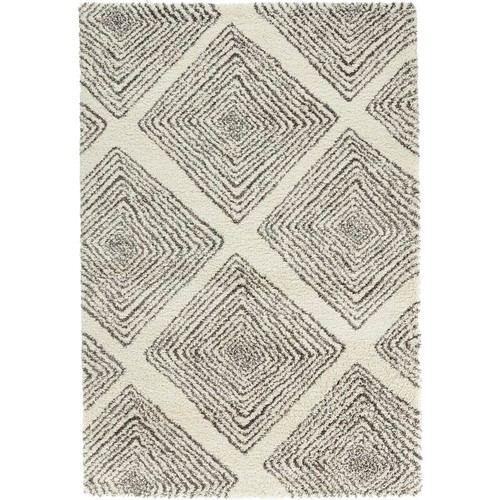 4488 - A grey and cream patterned rug approx 200x290cm RRP £259