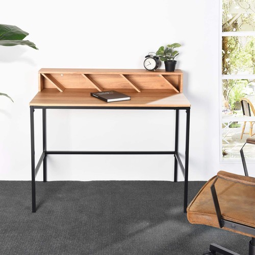 4447 - A metal framed wooden desk 100x52x90cm