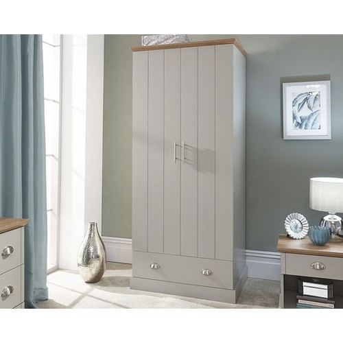 4452 - A wooden 2 door wardrobe type Kendal in grey RRP £216