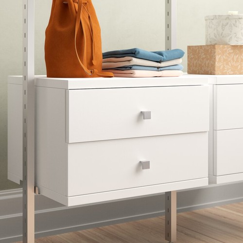 4458 - A white 2 drawer cabinet for use with Aura shelving systems