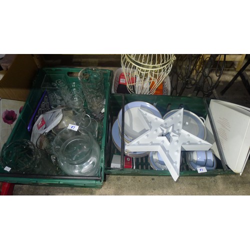 87 - A quantity of various items including Christmas lights, glassware decorative items etc