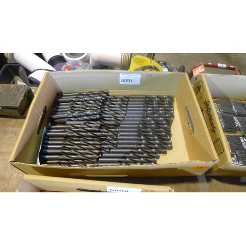 5091 - 1 box containing a quantity of approximately 60 x 1/2 inch HSS jobber drill bits