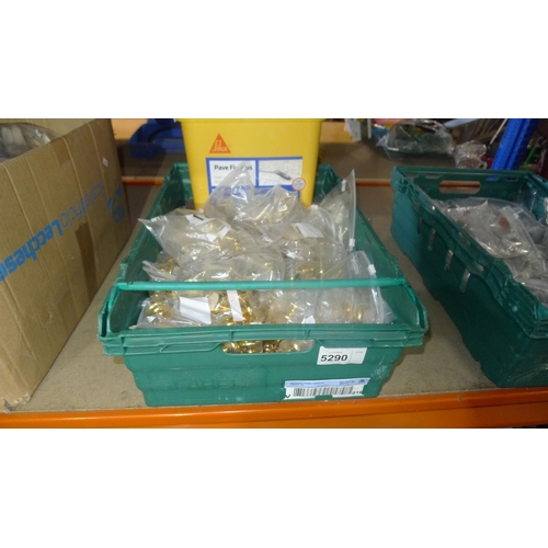 5290 - A quantity of various drawer handles and knobs. Contents of 1 green plastic crate which is not inclu... 