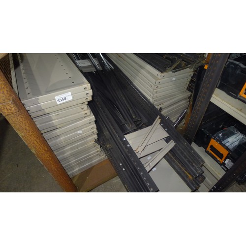 5358 - A quantity of metal boltless stores type racking comprising of 9 uprights at approx 210cm high x 31c... 