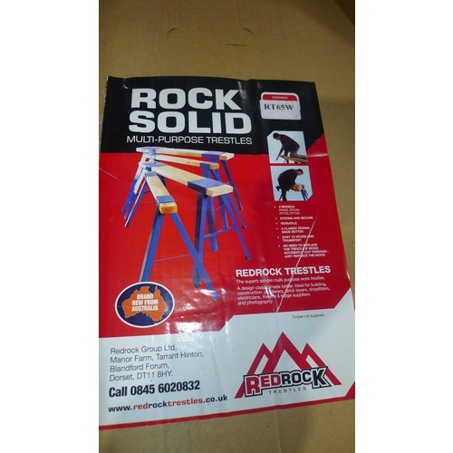 5341 - 2 boxes each containing one pair of metal trestle supports by Rock Solid Type RT65W, 65 cm high and ... 