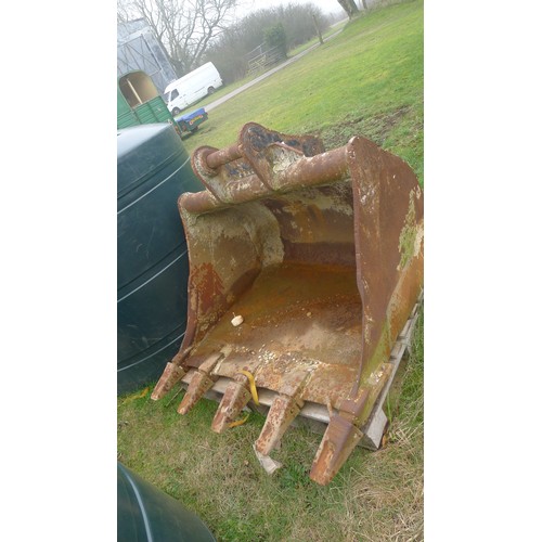 5412 - 1 excavator bucket - 5 tooth and approx 113cm wide, Quick hitch, for 13  ton upwards