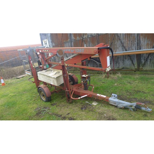 5420 - 1 Niftylift trailer mounted access platform (cherry picker) type 120 TE, YOM 2004, SWL 200kg (2 pers... 