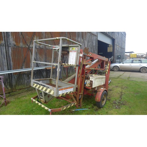 5420 - 1 Niftylift trailer mounted access platform (cherry picker) type 120 TE, YOM 2004, SWL 200kg (2 pers... 