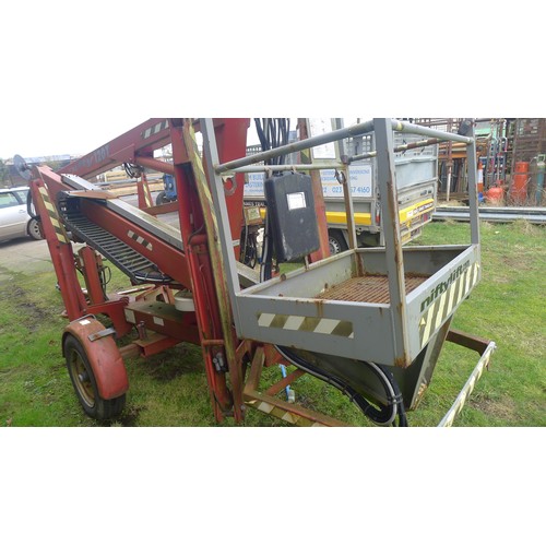 5420 - 1 Niftylift trailer mounted access platform (cherry picker) type 120 TE, YOM 2004, SWL 200kg (2 pers... 