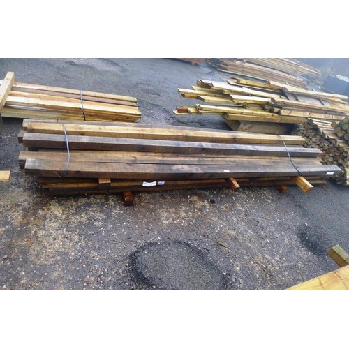 6064 - 9 lengths of Oak including 12.5cm x 7cm and 10.5cm x 8cm. Lengths vary slightly up to approx 377cm (... 