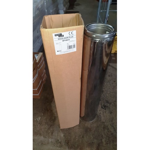 5387A - 5 Lengths of Excelsior Plus Docherty  XP10015 Twin Wall Flue 1000mm by 152mm (6