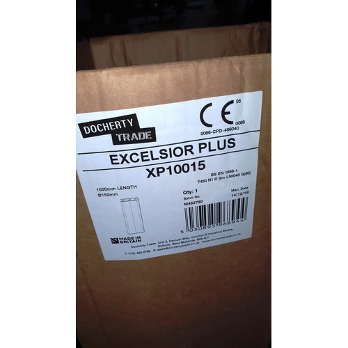 5387A - 5 Lengths of Excelsior Plus Docherty  XP10015 Twin Wall Flue 1000mm by 152mm (6