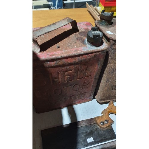 91A - 2 vintage petrol cans, 