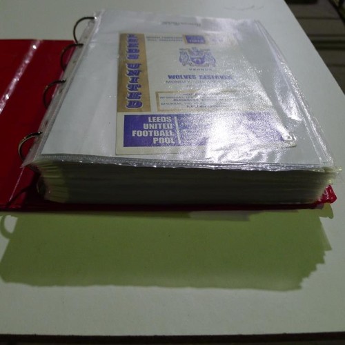 8107 - 1 red lever arch file and contents. File is labelled Reserves, Youth and School Boys. It is not prac... 