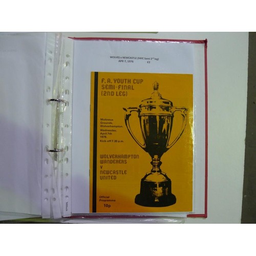 8108 - 2 red lever arch files and contents. One file is labelled FA Youth Cup Finals / Semis and one is lab... 