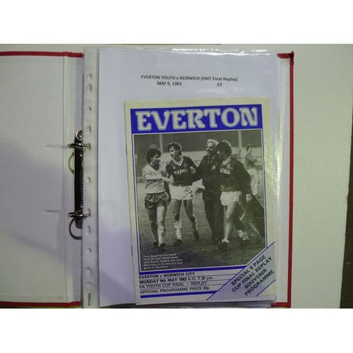 8108 - 2 red lever arch files and contents. One file is labelled FA Youth Cup Finals / Semis and one is lab... 