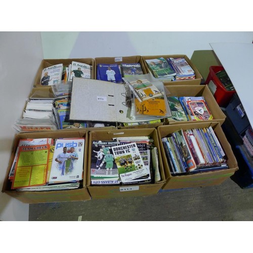 8113 - 1 pallet containing a large quantity of various football programmes and 1 black lever arch file cont... 