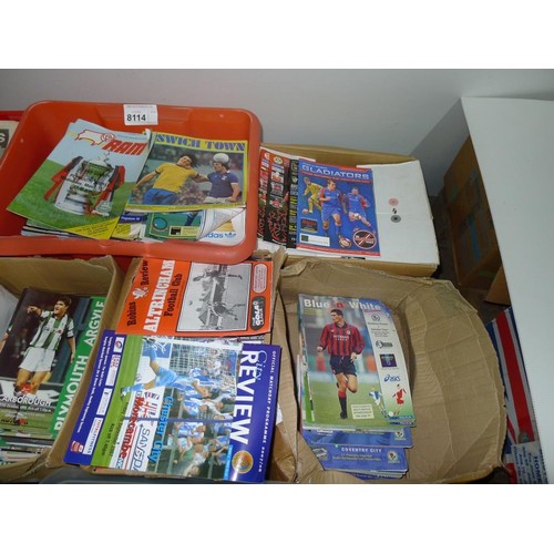 8114 - 1 pallet containing a large quantity of various football programmes and 1 black lever arch file cont... 