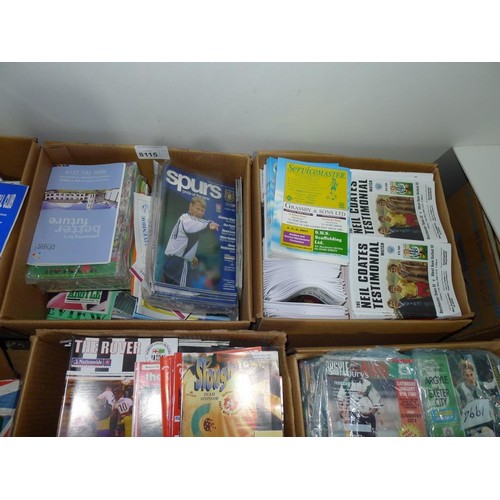 8115 - 1 pallet containing a large quantity of various football programmes and 1 black lever arch file cont... 