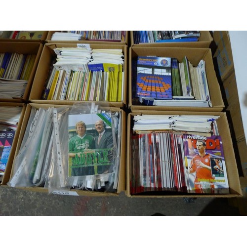 8119 - 1 pallet containing a large quantity of various football programmes and 2 black lever arch files con... 