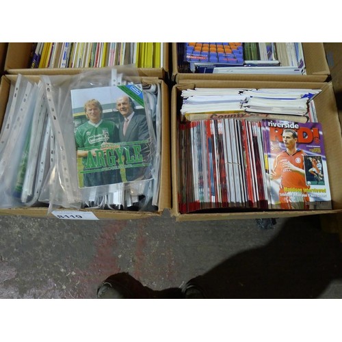 8119 - 1 pallet containing a large quantity of various football programmes and 2 black lever arch files con... 