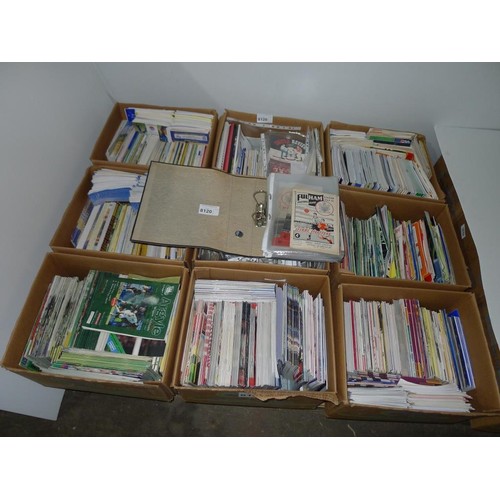 8120 - 1 pallet containing a large quantity of various football programmes and 1 black lever arch file cont... 