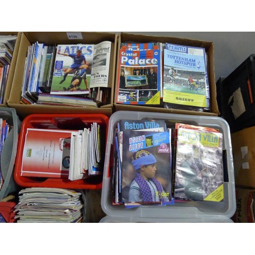 8126 - 1 pallet containing a large quantity of various football programmes and 1 black lever arch file cont... 