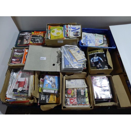 8127 - 1 pallet containing a large quantity of various football programmes and 1 black lever arch file cont... 