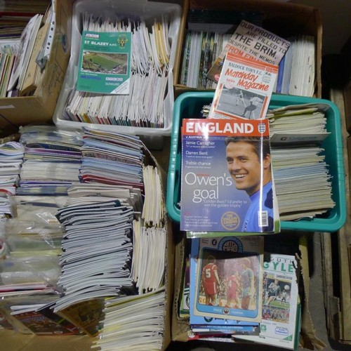 8130 - 1 pallet containing a large quantity of various football programmes and 1 black lever arch file cont... 