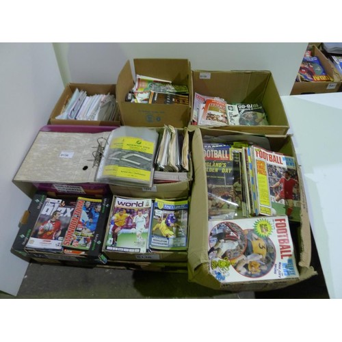 8136 - 1 pallet containing a large quantity of various football programmes and 5 black lever arch files con... 