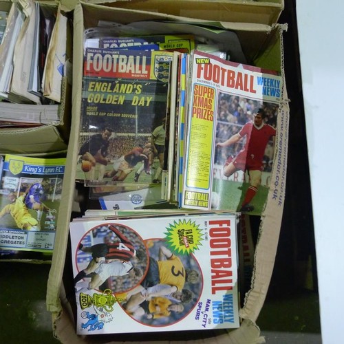 8136 - 1 pallet containing a large quantity of various football programmes and 5 black lever arch files con... 